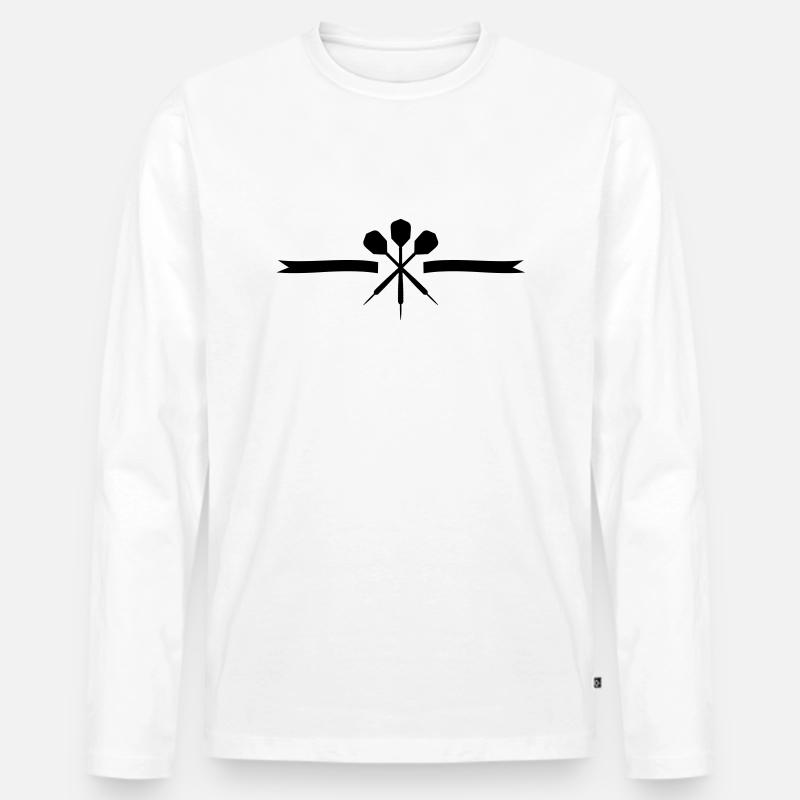 darts line - Männer Premium Bio Langarmshirt - Weiß
