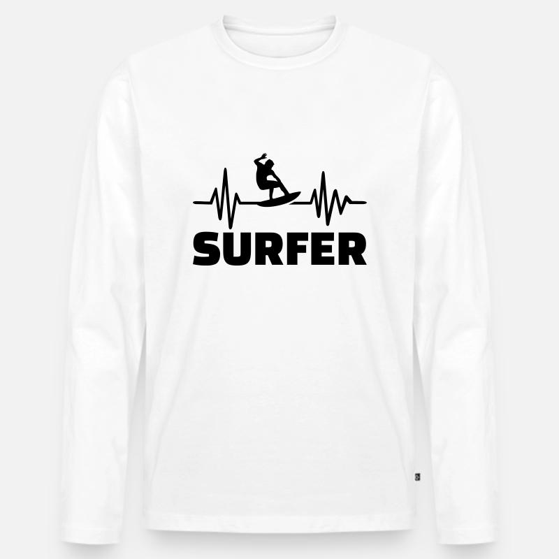 Surfer - Männer Premium Bio Langarmshirt - Weiß