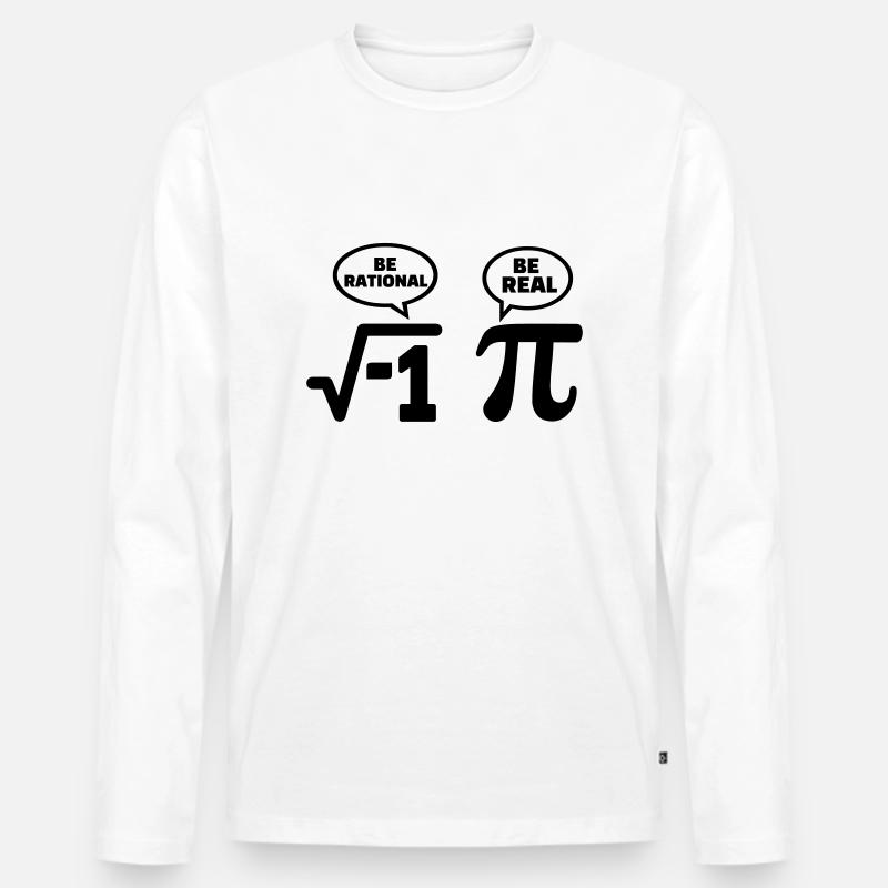 Mathe Nerd - Männer Premium Bio Langarmshirt - Weiß