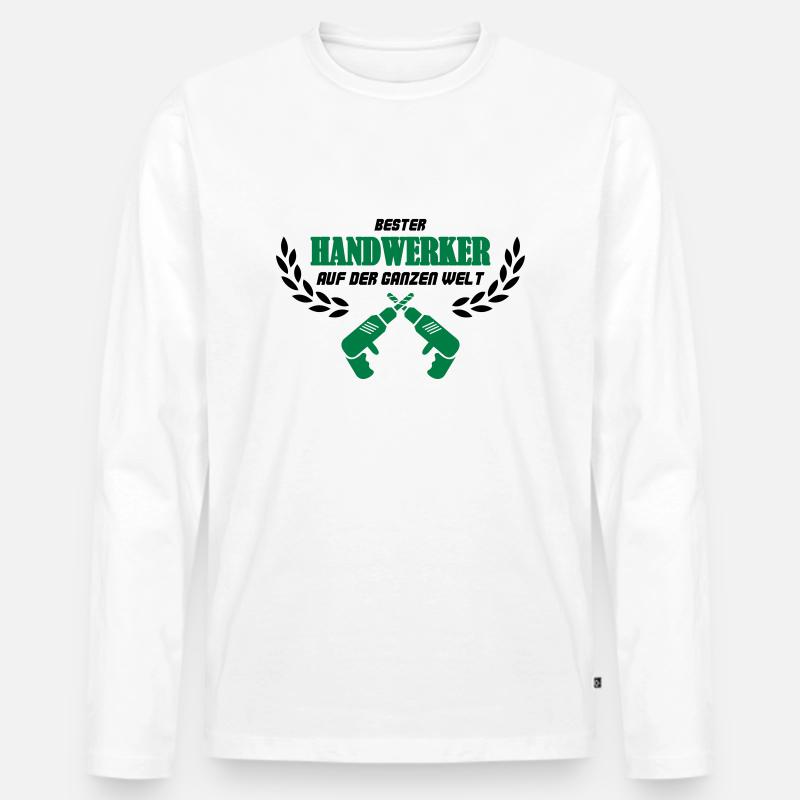 bester_handwerker_002 - Männer Premium Bio Langarmshirt - Weiß