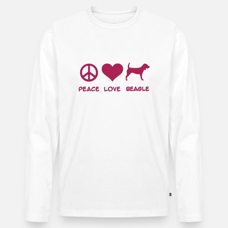 Beagle - Männer Premium Bio Langarmshirt - Weiß