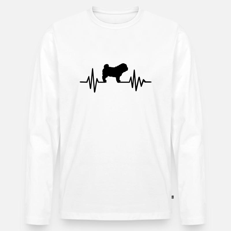 Shar Pei - Männer Premium Bio Langarmshirt - Weiß