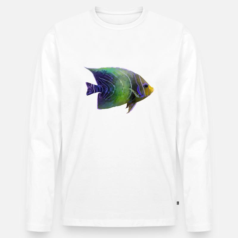 Korallenfisch - Männer Premium Bio Langarmshirt - Weiß