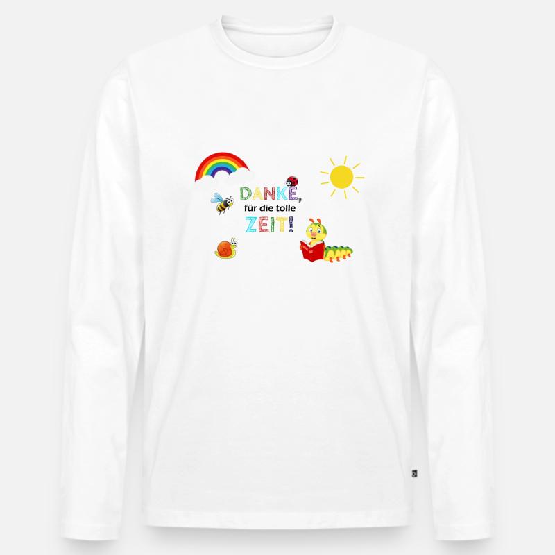 Kindergarten Verabschiedung Schulkind Einschulung - Männer Premium Bio Langarmshirt - Weiß