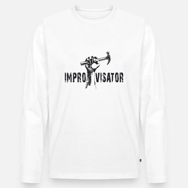 improvisator - Männer Premium Bio Langarmshirt - Weiß