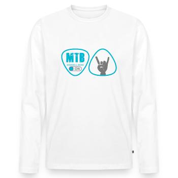 MTB - Men's Premium Organic Long Sleeve Shirt - white - Front - Nico (187cm)