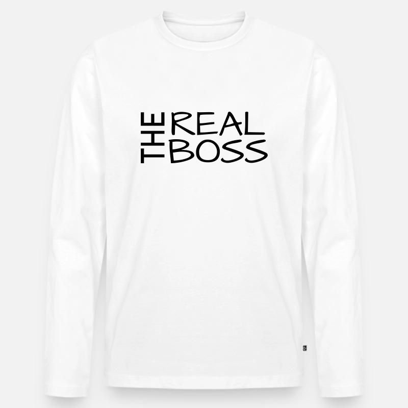 the real boss - Männer Premium Bio Langarmshirt - Weiß