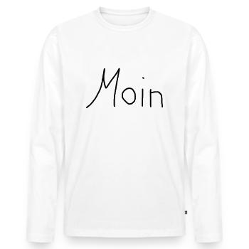 Moin - Männer Premium Bio Langarmshirt - Weiß - Vorne - Nico (187cm)