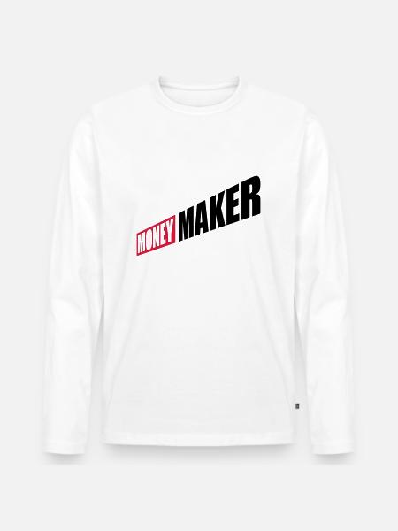 Entrepreneur Money Maker Logo - Men's Premium Organic Long Sleeve Shirt - white