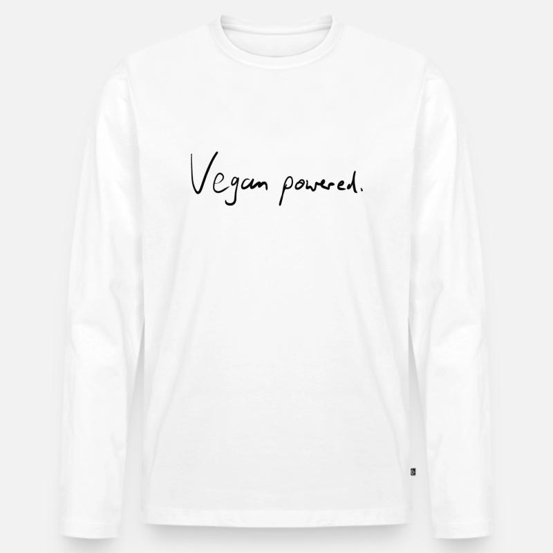 Vegan powered. - Männer Premium Bio Langarmshirt - Weiß