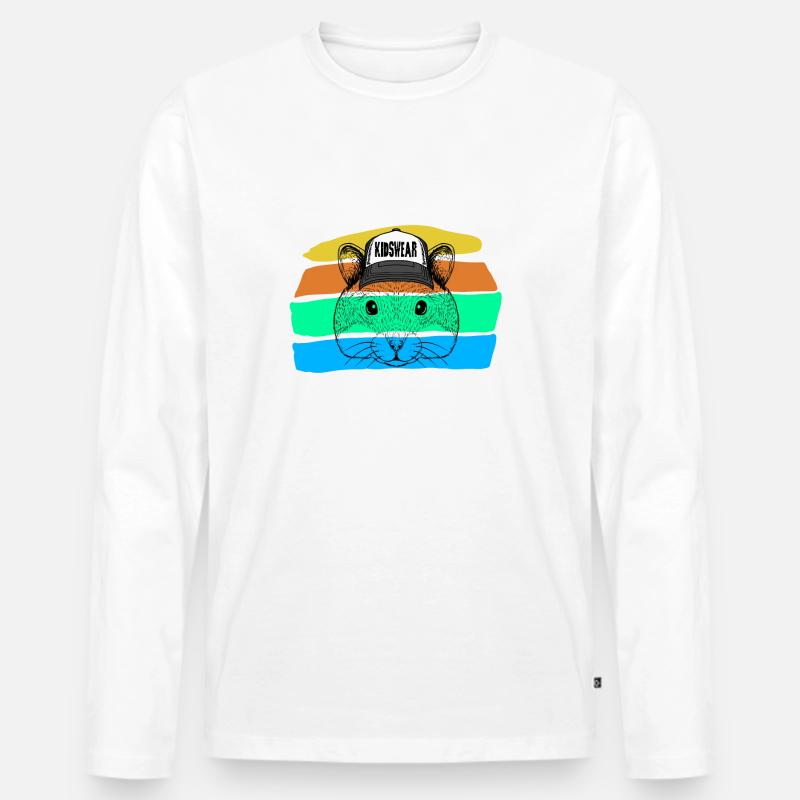 Hamster - Männer Premium Bio Langarmshirt - Weiß