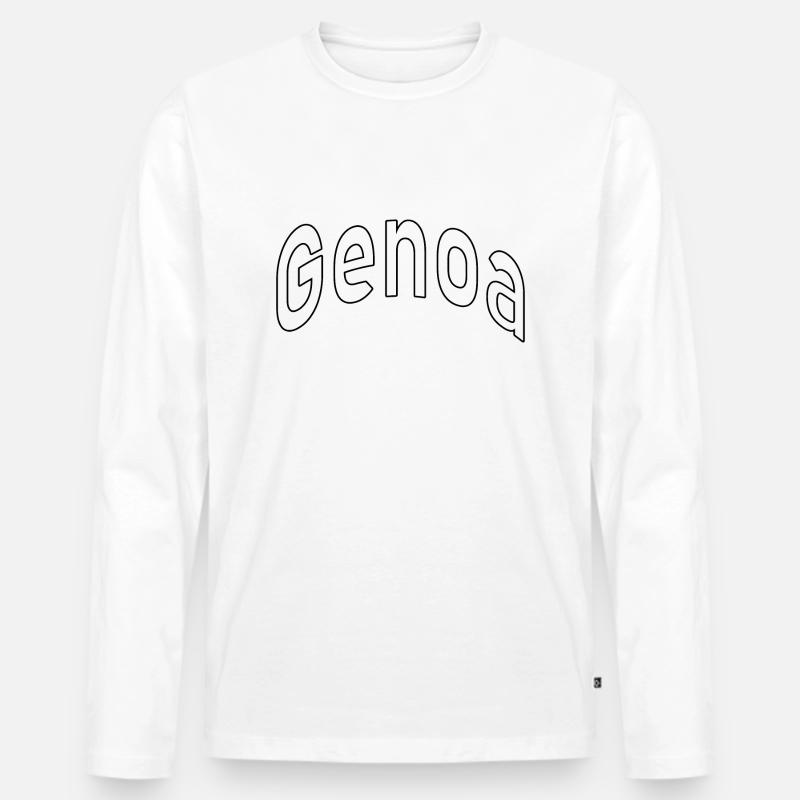 genoa - Männer Premium Bio Langarmshirt - Weiß