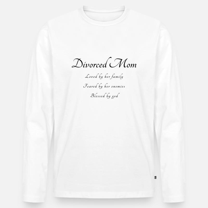 Geschiedene Mama Spruch - Männer Premium Bio Langarmshirt - Weiß