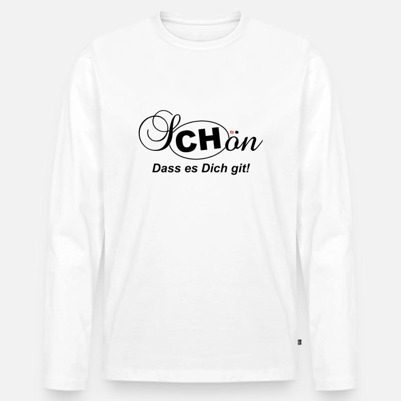 sCHön dass es Dich git - Männer Premium Bio Langarmshirt - Weiß