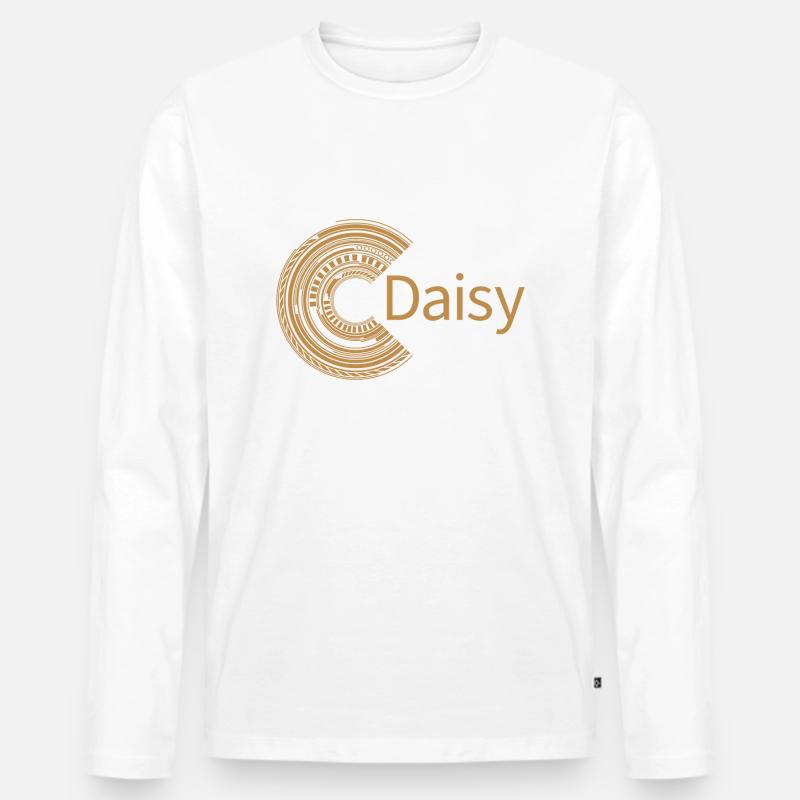 Für Daisy - Männer Premium Bio Langarmshirt - Weiß