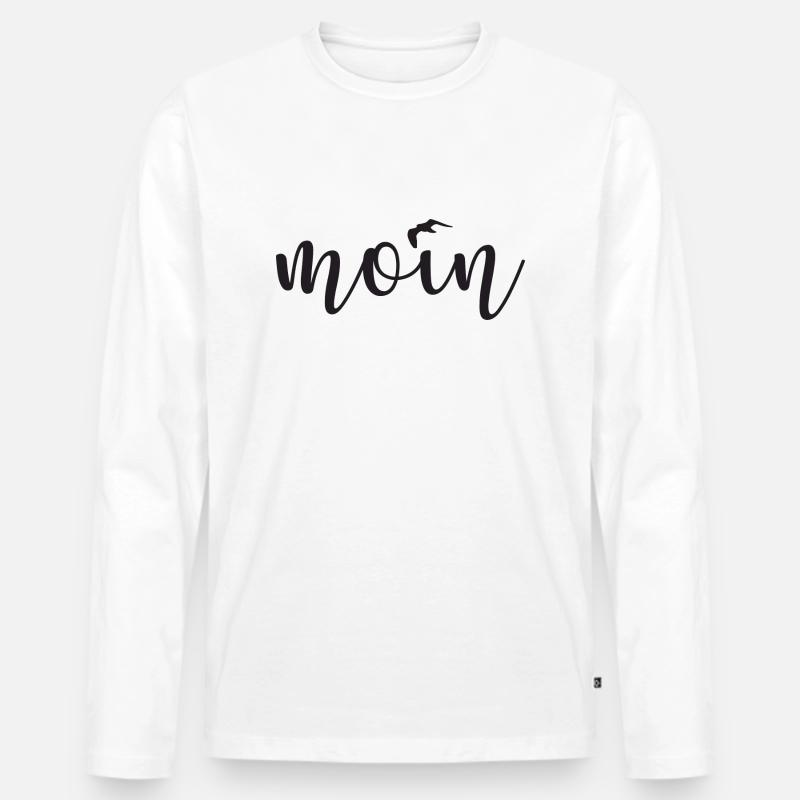 moin - Männer Premium Bio Langarmshirt - Weiß