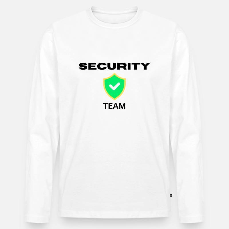 security - Männer Premium Bio Langarmshirt - Weiß