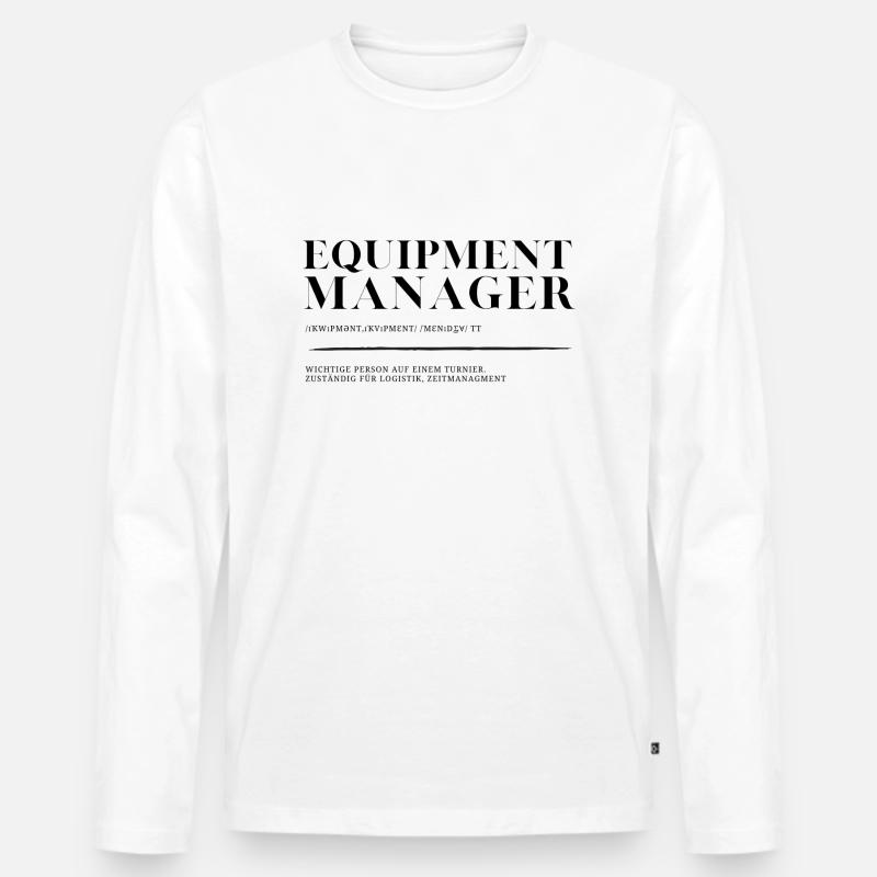 Equipment Manager Design 2 BLK - Männer Premium Bio Langarmshirt - Weiß