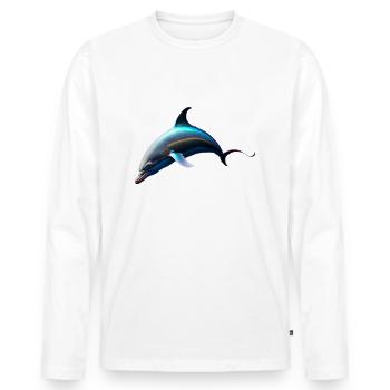 Dauphin - T-shirt manches longues Premium bio Homme - blanc - Devant - Nico (187cm)