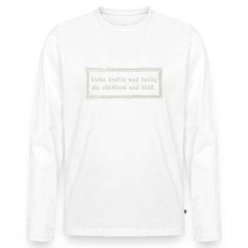 Liaba bsuffa - Männer Premium Bio Langarmshirt - Weiß - Vorne - Nico (187cm)
