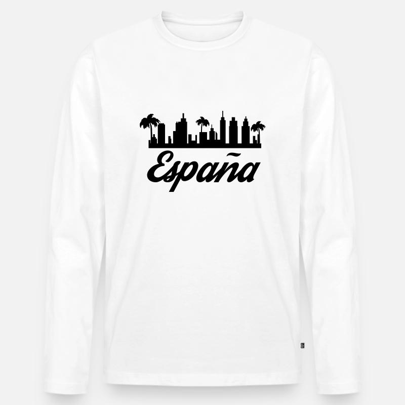 espana - Männer Premium Bio Langarmshirt - Weiß