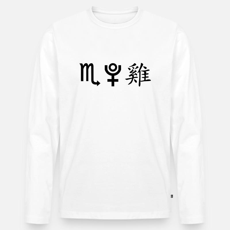 skorpion pluto hahn - Männer Premium Bio Langarmshirt - Weiß