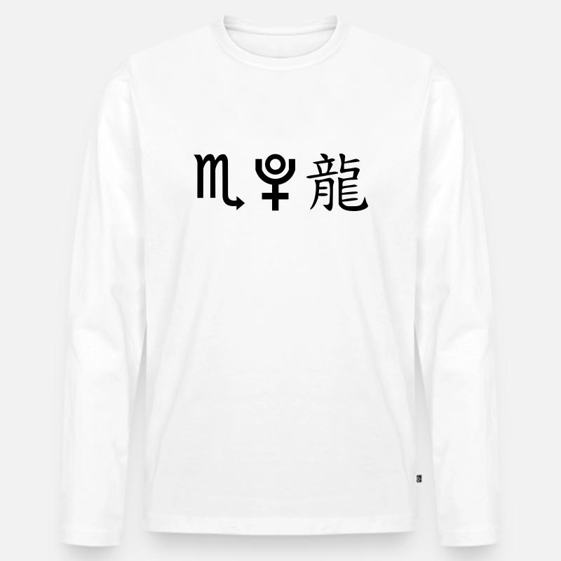 skorpion pluto drache - Männer Premium Bio Langarmshirt - Weiß