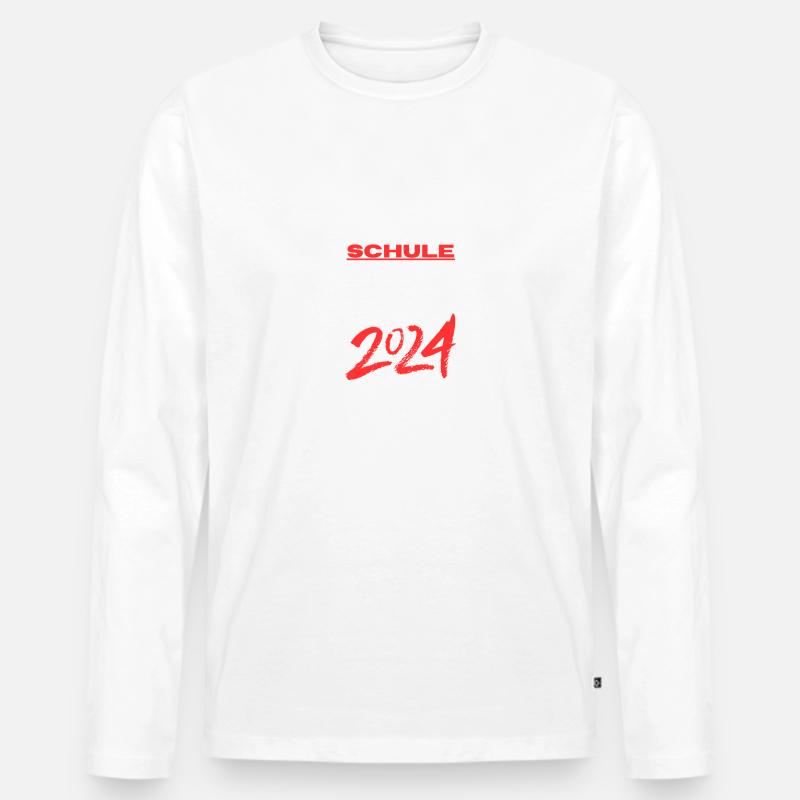 Endlich die Schule erfolgreich abgeschlossen! - Männer Premium Bio Langarmshirt - Weiß