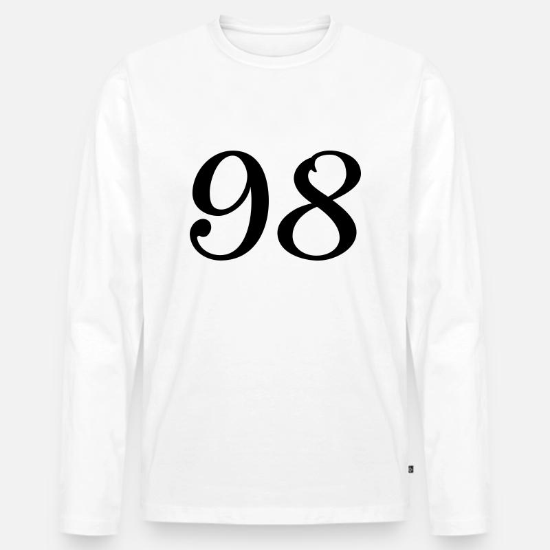 98 - Männer Premium Bio Langarmshirt - Weiß