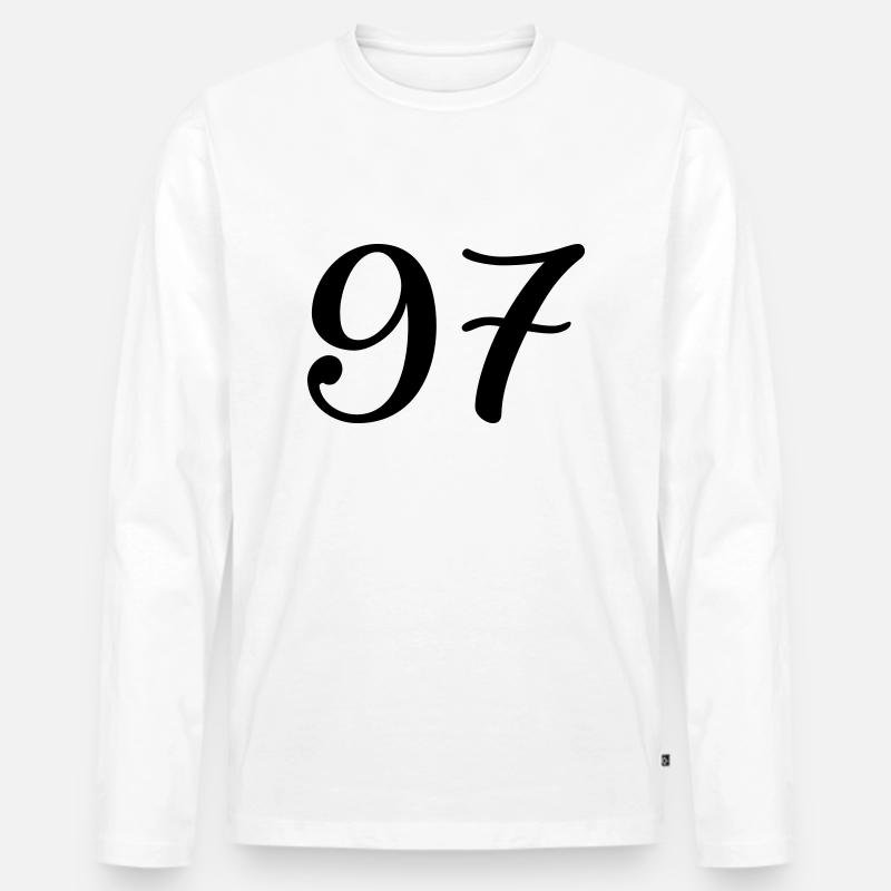 97 - Männer Premium Bio Langarmshirt - Weiß
