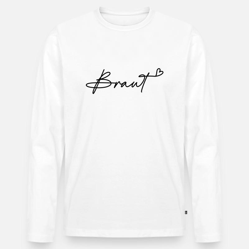 Braut - Männer Premium Bio Langarmshirt - Weiß