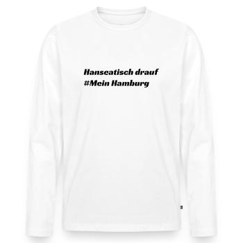 Hamburg - Männer Premium Bio Langarmshirt - Weiß - Vorne - Nico (187cm)