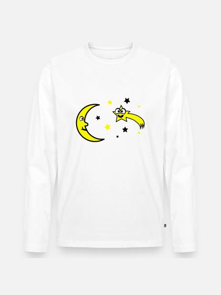Moon and stars - Men's Premium Organic Long Sleeve Shirt - white