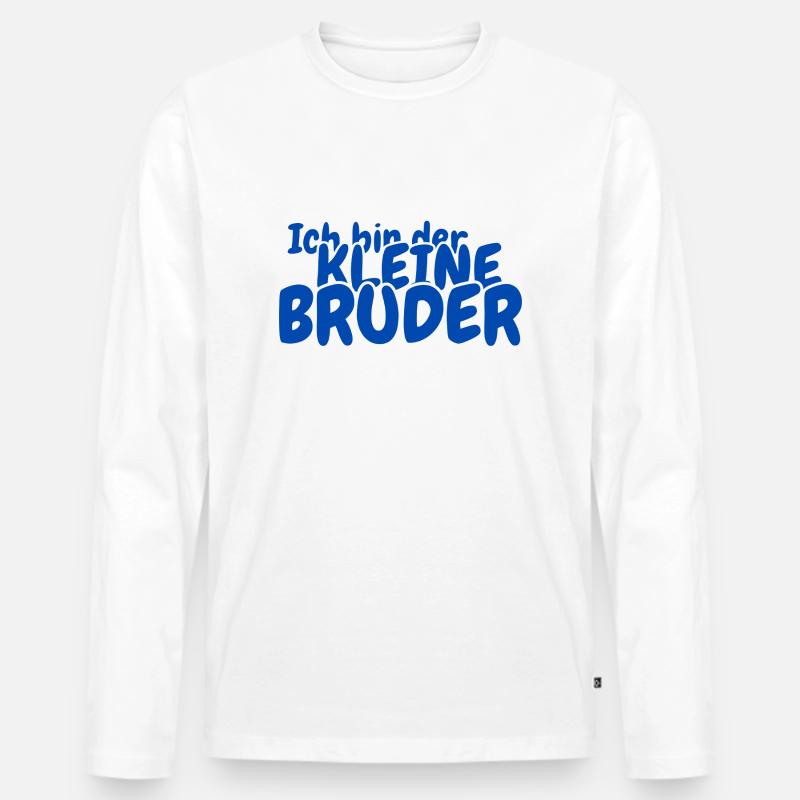 Ich bin der kleine Bruder - Männer Premium Bio Langarmshirt - Weiß