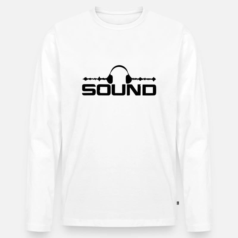 Klang - Männer Premium Bio Langarmshirt - Weiß