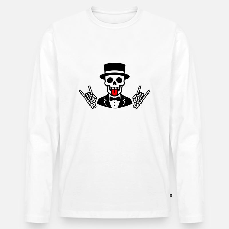 Bräutigam Skelett - Männer Premium Bio Langarmshirt - Weiß