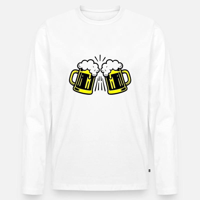 Bier Symbol Bierglas - Männer Premium Bio Langarmshirt - Weiß