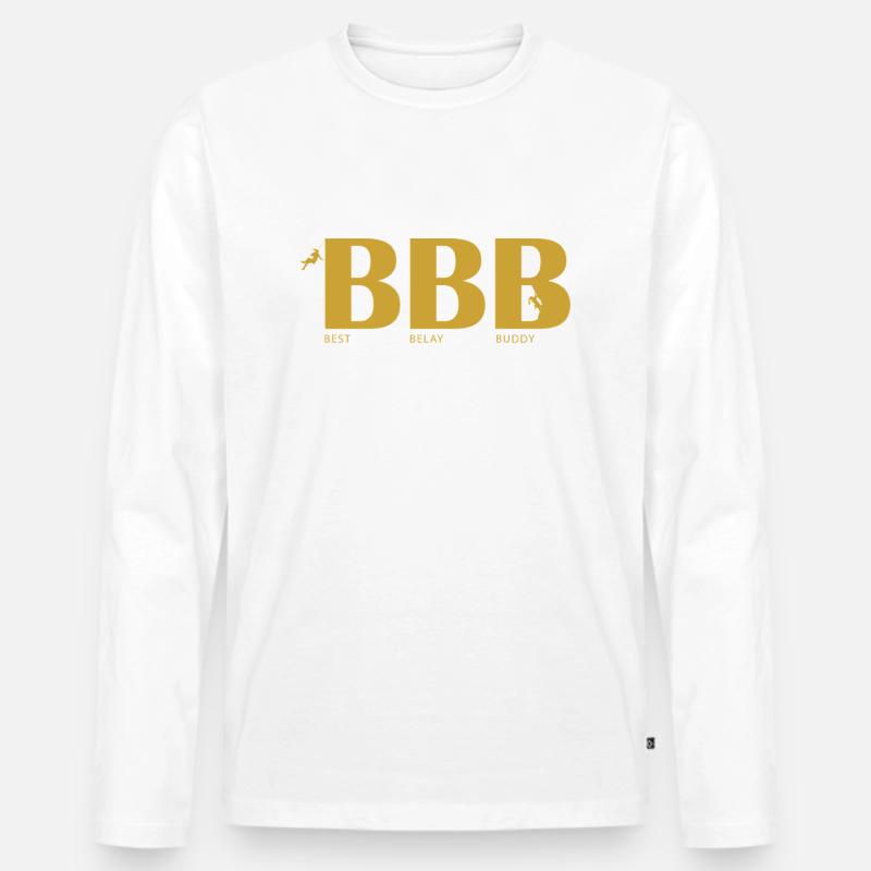 Best Belay Buddy - Männer Premium Bio Langarmshirt - Weiß