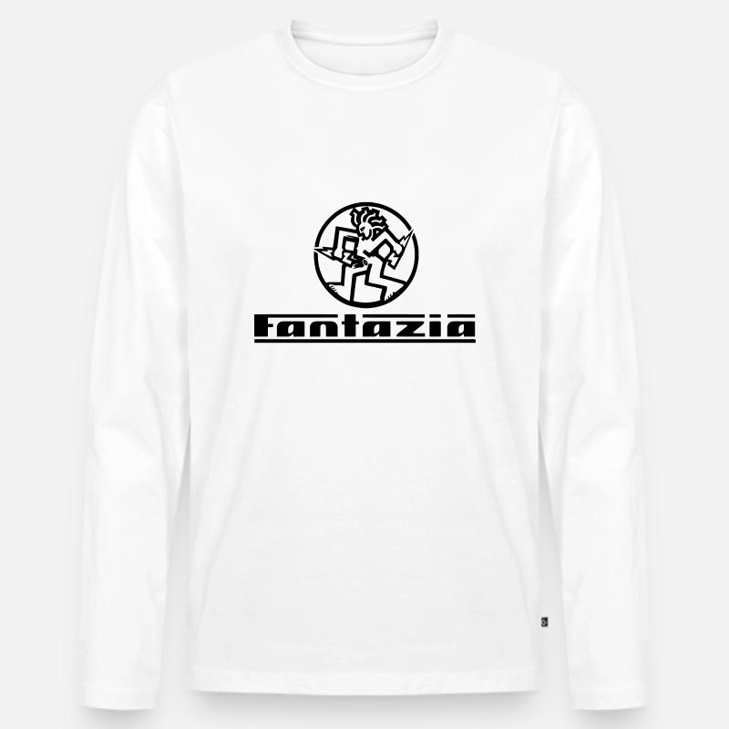 Fantazia Logo - Männer Premium Bio Langarmshirt - Weiß