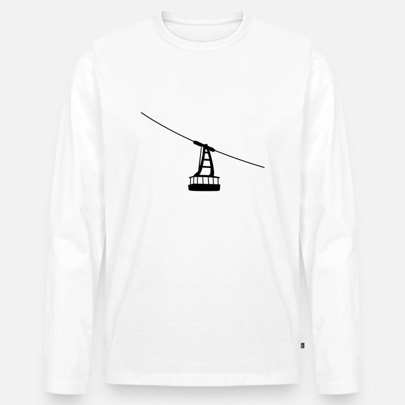 Die Gondel - Männer Premium Bio Langarmshirt - Weiß