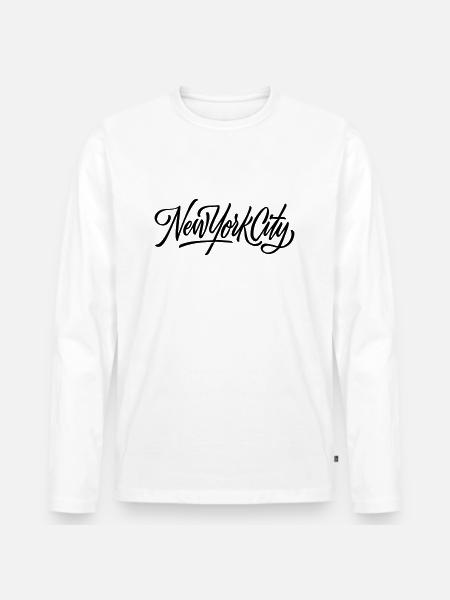 new york city - Männer Premium Bio Langarmshirt - Weiß