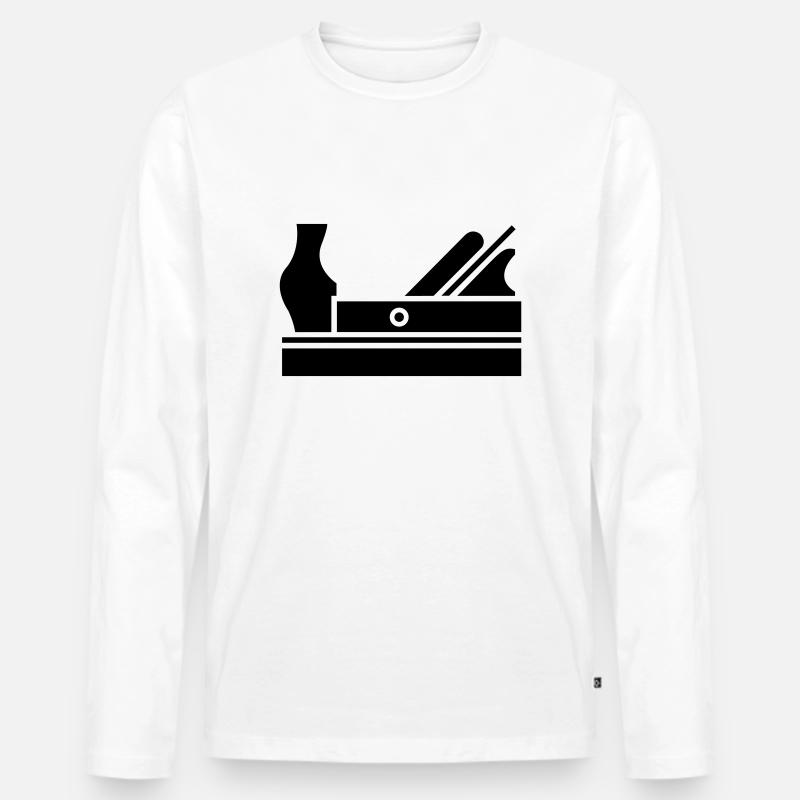 Hobel - Männer Premium Bio Langarmshirt - Weiß