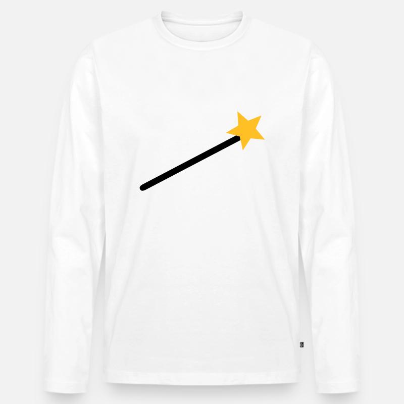 Zauberer - Männer Premium Bio Langarmshirt - Weiß