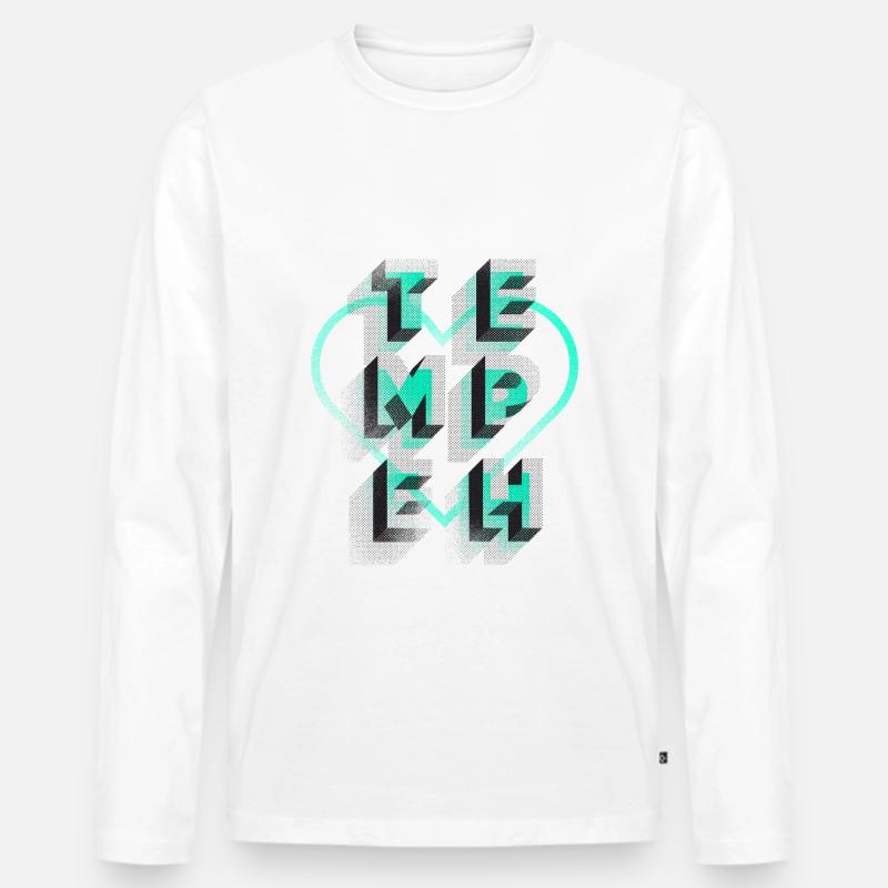 Tempeh - Männer Premium Bio Langarmshirt - Weiß