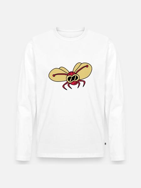 butterfly_pilot_3c - Men's Premium Organic Long Sleeve Shirt - white