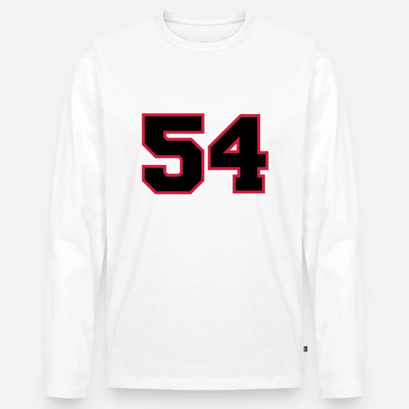 number54 - Männer Premium Bio Langarmshirt - Weiß