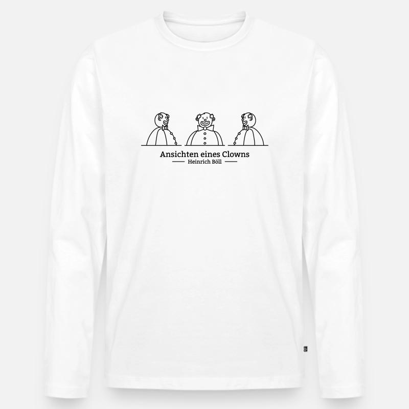 Ansichten eines Clowns (einfarbig) - Männer Premium Bio Langarmshirt - Weiß