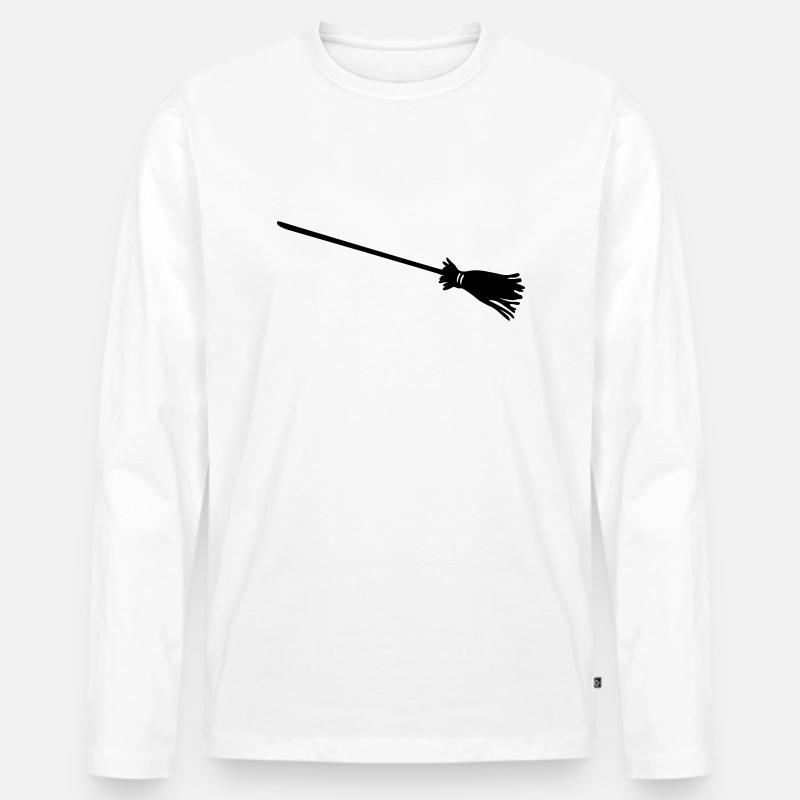 Hexenbesen - Männer Premium Bio Langarmshirt - Weiß