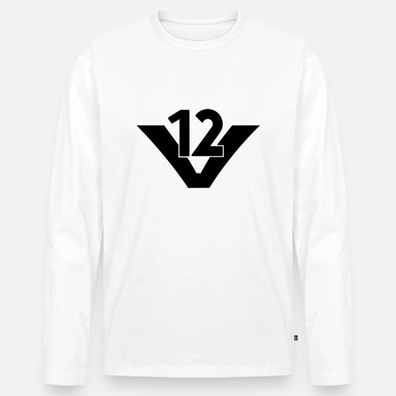 V12 Engine - Männer Premium Bio Langarmshirt - Weiß