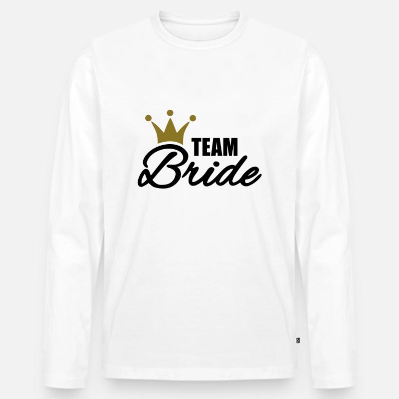 Team Bride - Männer Premium Bio Langarmshirt - Weiß